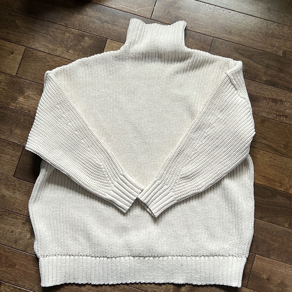 Oversized turtleneck chenille sweater